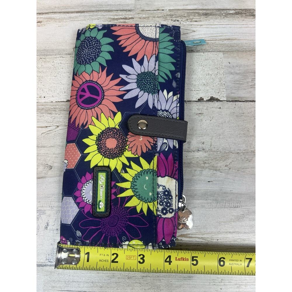 Lily Bloom Sunflower Peace Handbag Satchel Shoulder Bag Matching Wallet Set - Picture 16 of 16